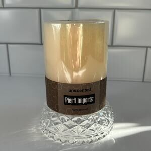 Pier 1 Imports Unscented Pillar Candle 3x4 Ivory New